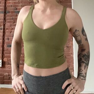 Align Olive Green Cropped Tank Top